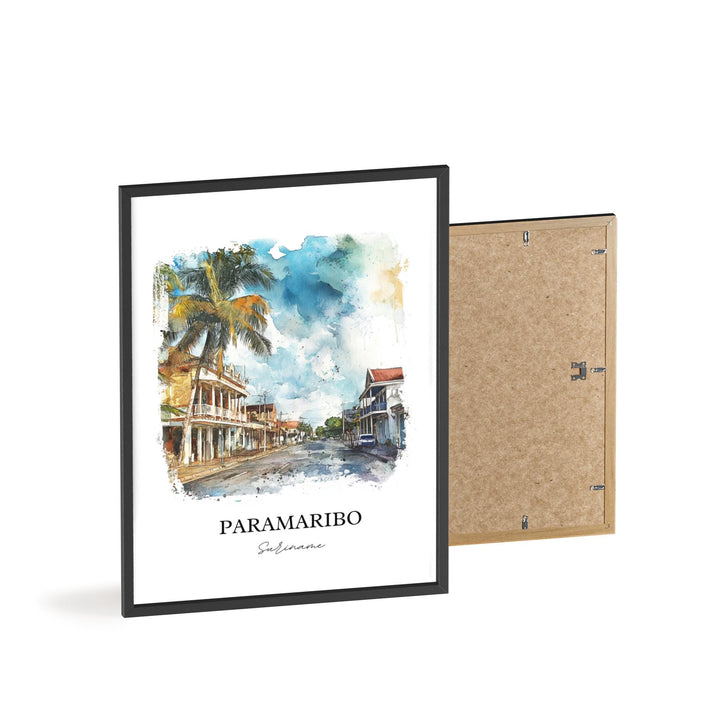 Paramaribo Wall Art, Suriname Print, Suriname Watercolor Art, Paramaribo Gift, Travel Print, Travel Poster, Housewarming Gift