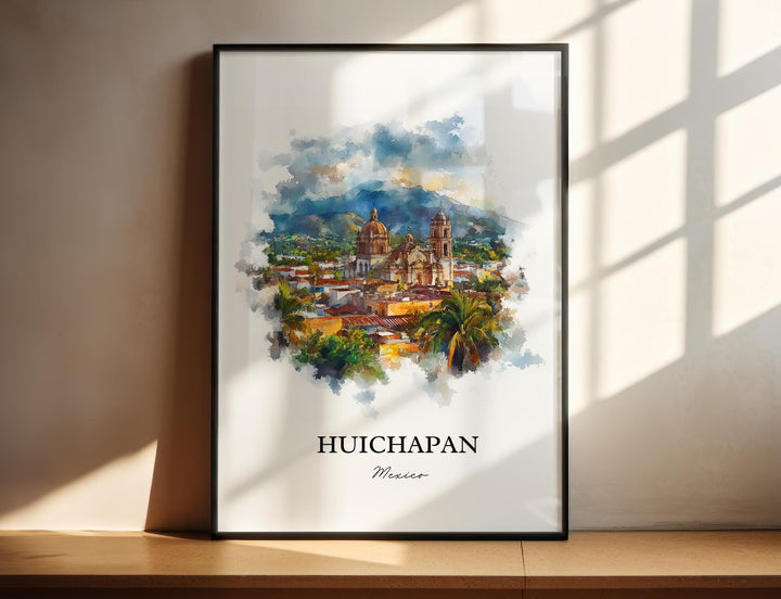 Huichapan Mexico Wall Art, Hidalgo Print, Mexico Watercolor Art, Huichapan Gift, Travel Print, Travel Poster, Housewarming Gift