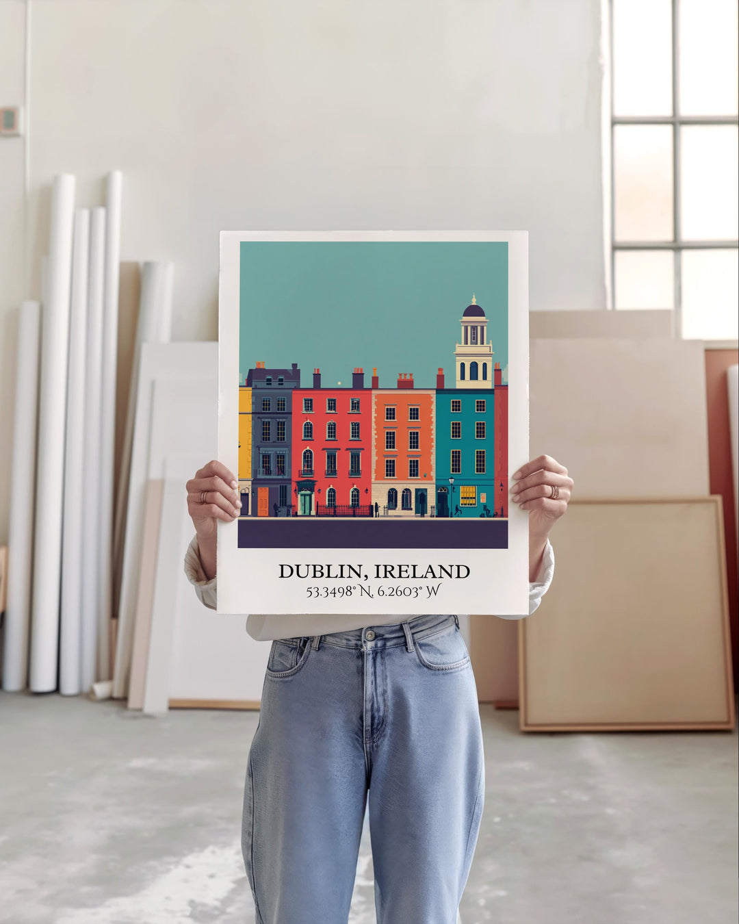 Dublin Art, Dublin Retro Travel Art, Dublin Home Decor, Dublin Ireland Gift, Ireland Travel Art, Travel Prints, Housewarming Gift