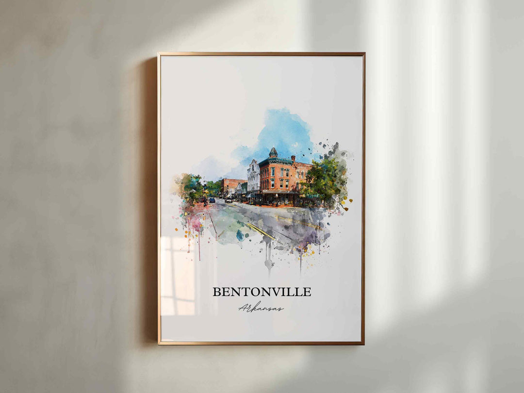 Bentonville, Arkansas – Watercolor Art Print