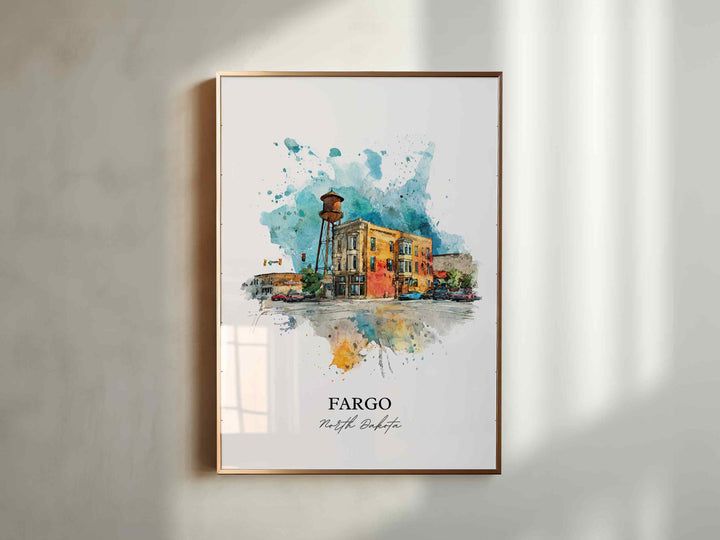 Fargo, North Dakota – Watercolor Art Print