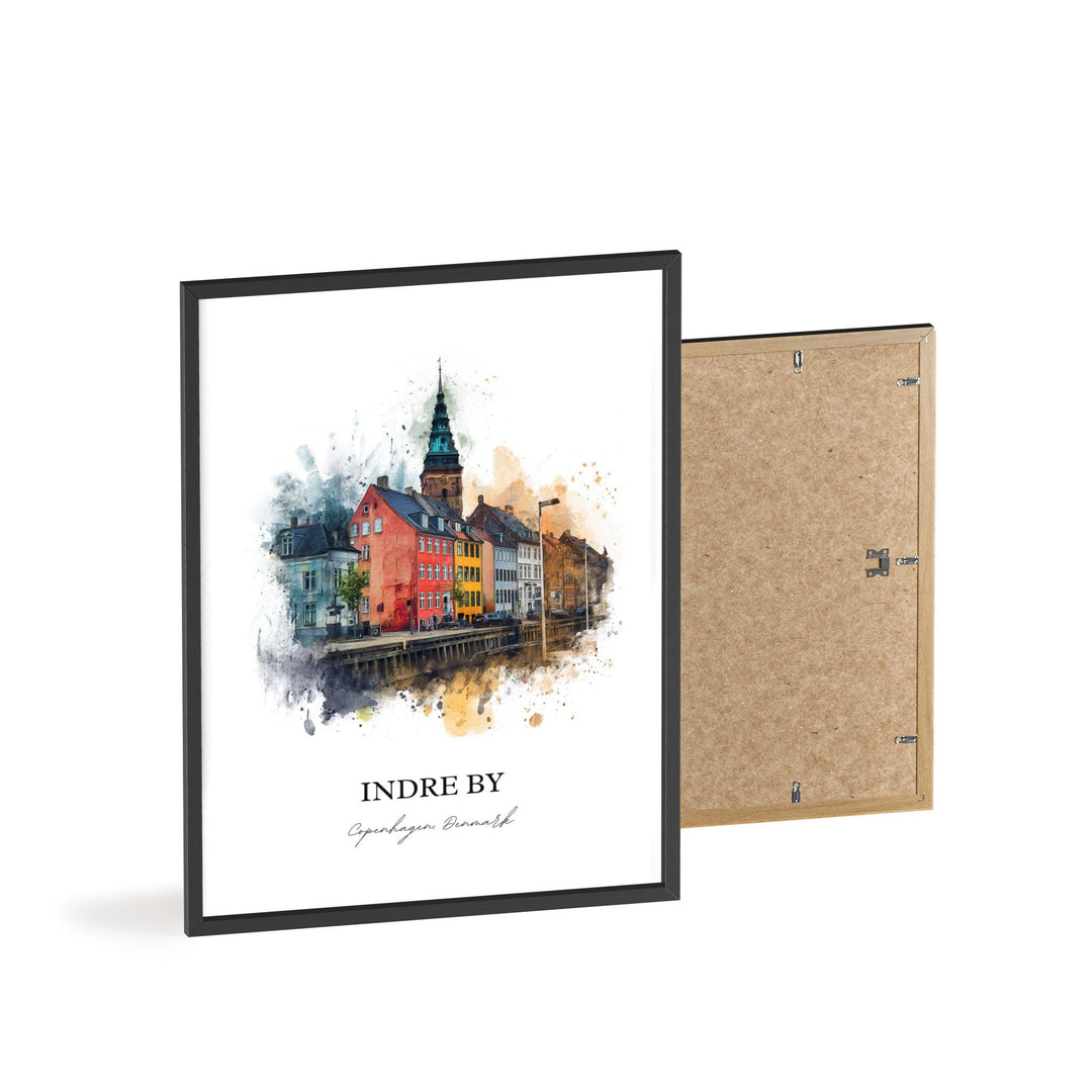 Indre By, Denmark – Watercolor Art Print