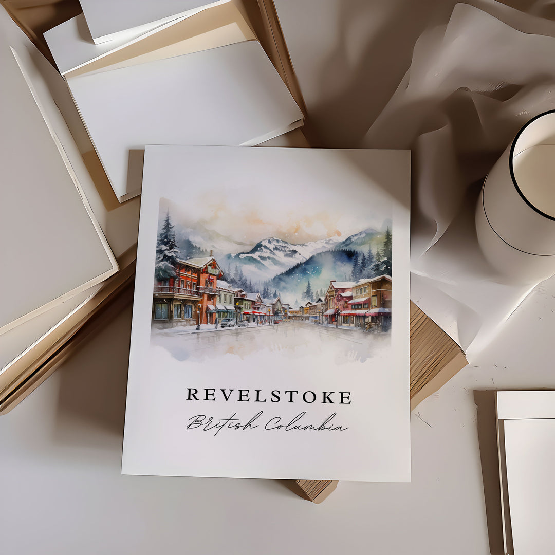 Revelstoke BC Canada wall art - British Columbia, Revelstoke poster print, Wedding gift, Birthday present, Custom Text, Perfect Gift