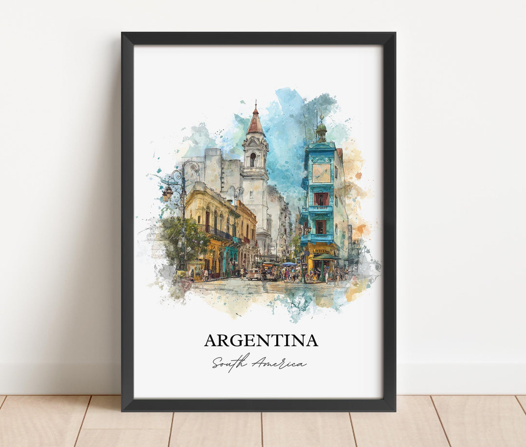 Argentina Wall Art, Argentina Print, Argentina Watercolor Art, Argentina Gift, Travel Print, Travel Poster, Housewarming Gift