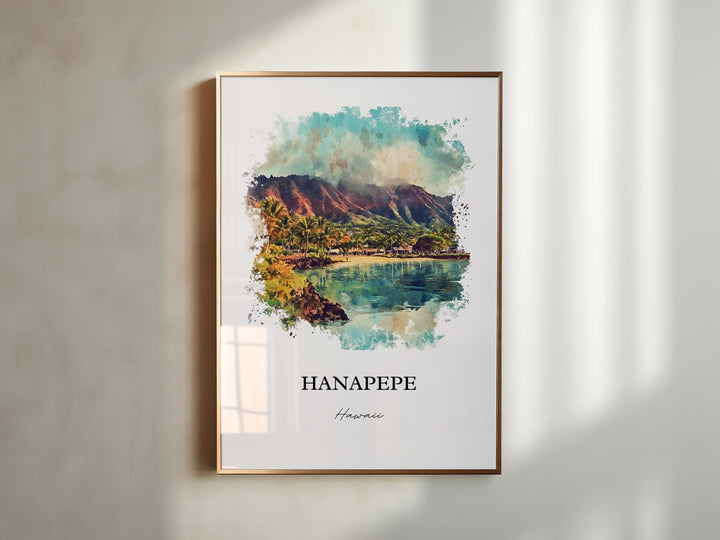 Hanapepe HI Wall Art, Hanapepe Print, Kauai Watercolor Art, Hanapepe Gift, Travel Print, Travel Poster, Housewarming Gift