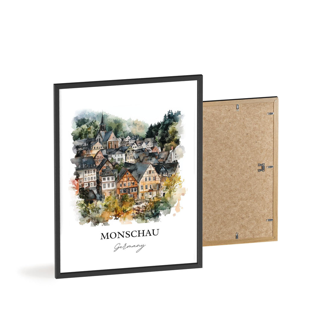 Monschau Wall Art, Eifel Region Print, Germany Watercolor Art, Monschau Germany Gift, Travel Print, Travel Poster, Housewarming Gift