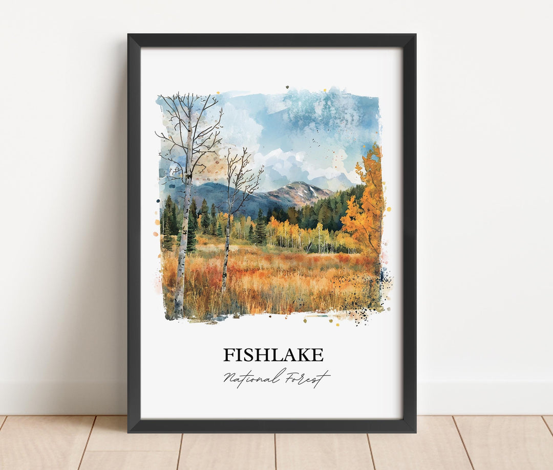 Fishlake National Forest, USA – Watercolor Art Print