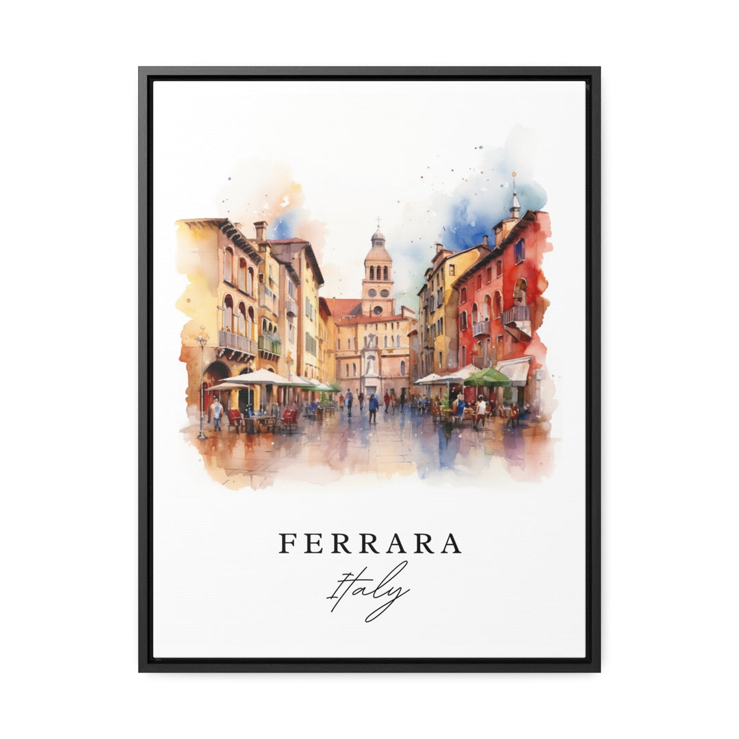 Ferrara traditional travel art - Italy, Ferrara poster, Wedding gift, Birthday present, Custom Text, Personalized Gift