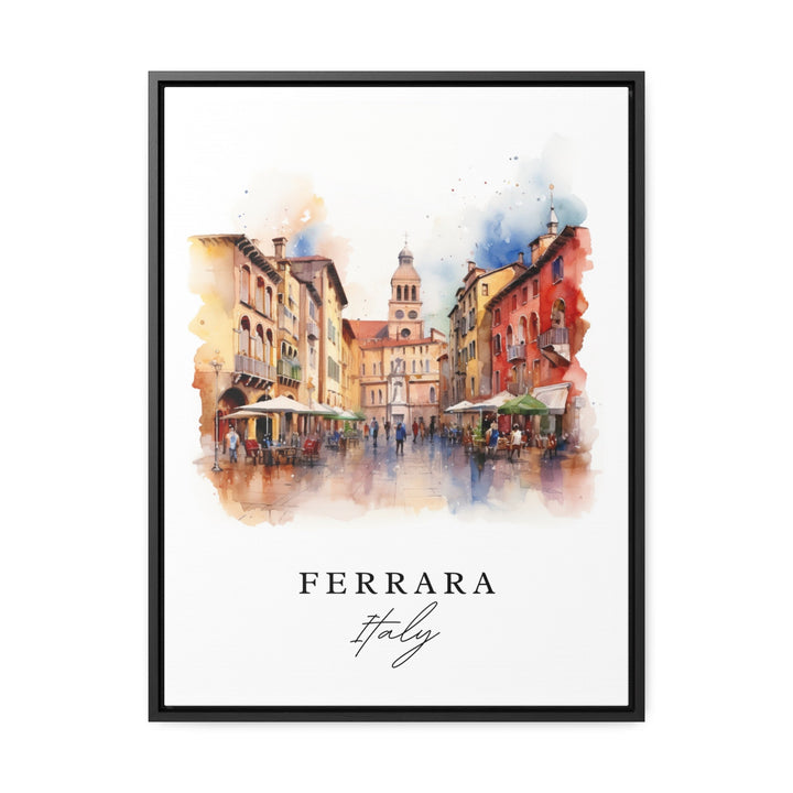 Ferrara traditional travel art - Italy, Ferrara poster, Wedding gift, Birthday present, Custom Text, Personalized Gift