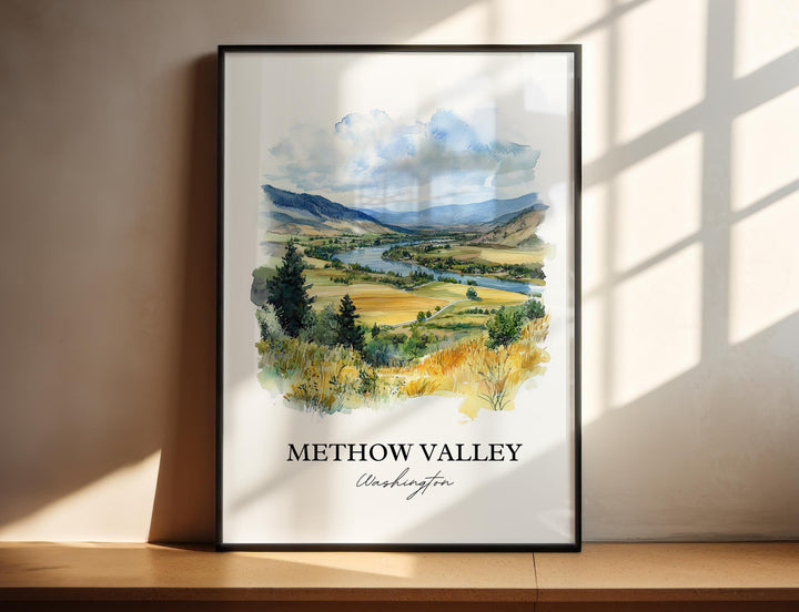 Methow Vally Wall Art, North Cascades WA Print, Washington Watercolor Art, Methow Vally Gift, Travel Print, Travel Poster, Housewarming Gift