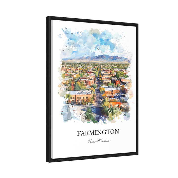 Farmington NM Wall Art, San Juan County Print, New Mexico Watercolor Art, Farmington NM Gift, Travel Print, Travel Poster, Housewarming Gift