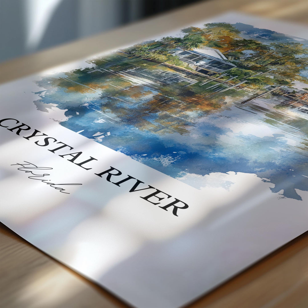 Crystal River, FL, USA – Watercolor Art Print