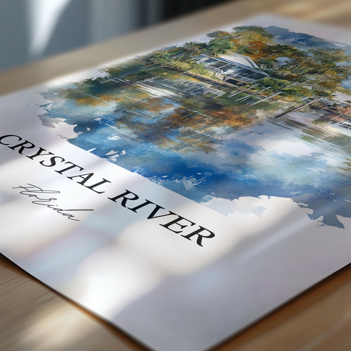 Crystal River, FL, USA – Watercolor Art Print