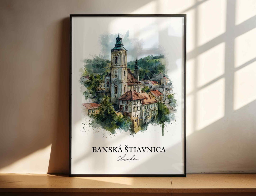 Banská Štiavnica, Slovakia – Watercolor Art Print