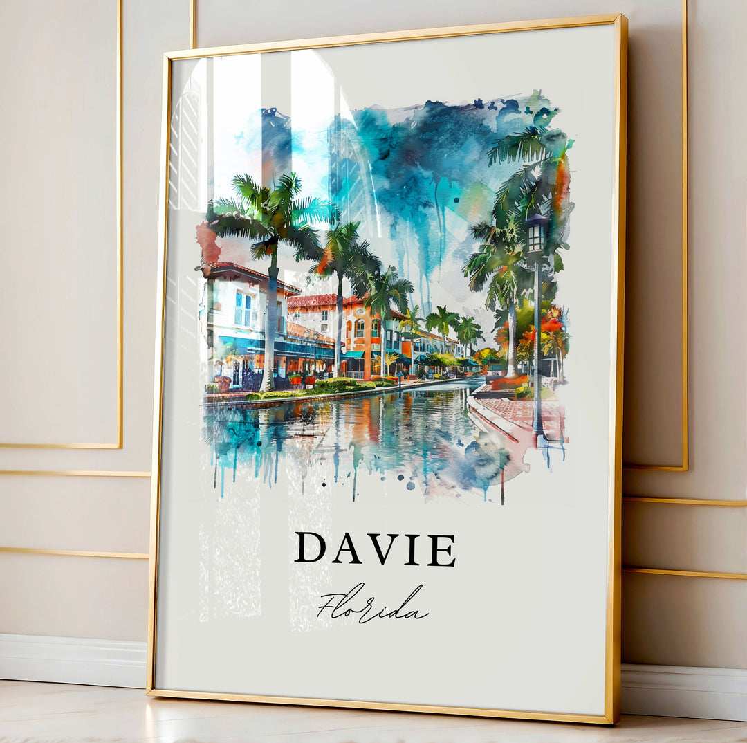 Davie, Florida, USA – Watercolor Art Print