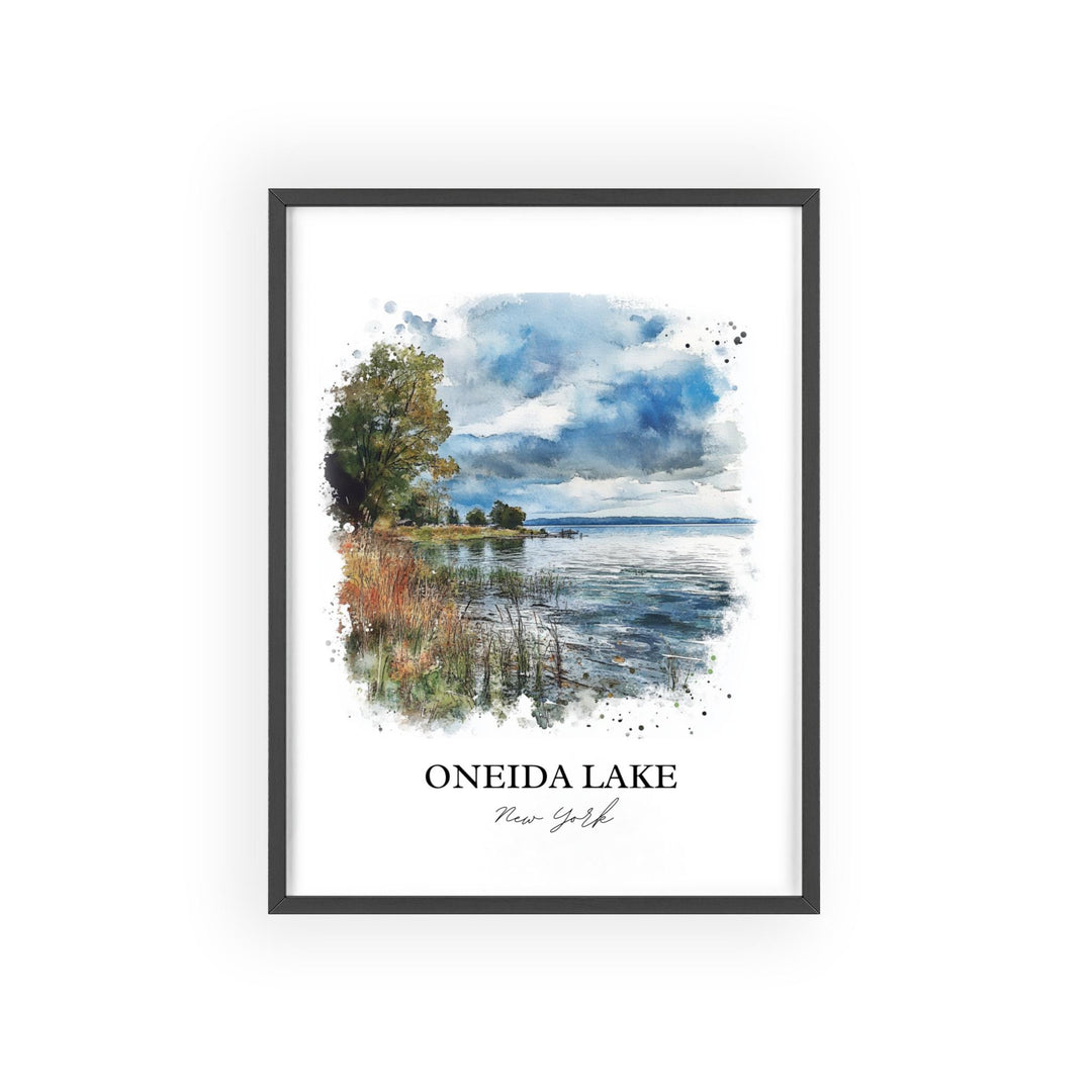 Oneida Lake Wall Art, Oswego Lake Print, New York Watercolor Art, Oneida Lake NY Gift, Travel Print, Travel Poster, Housewarming Gift