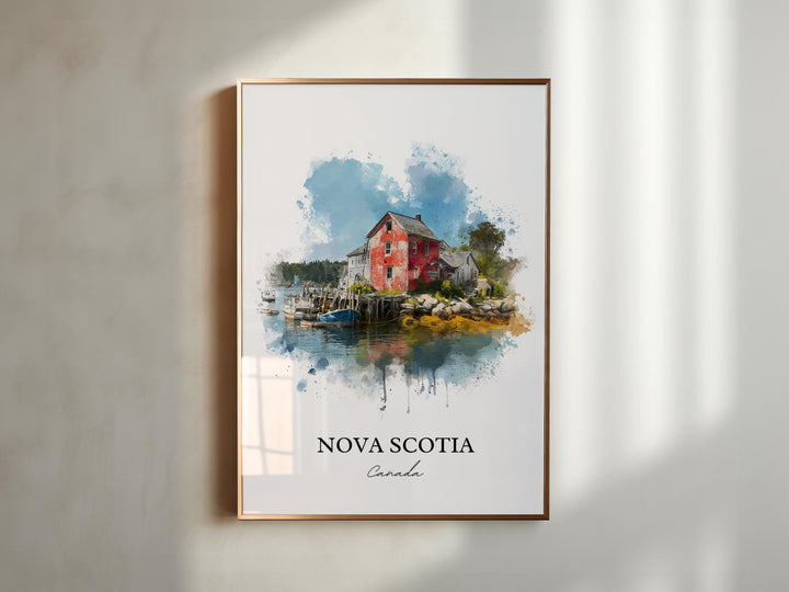 Nova Scotia Wall Art, Nova Scotia Print, Nova Scotia Watercolor Art, Canada Gift, Canada Travel Print, Travel Poster, Housewarming Gift