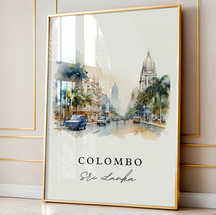 Colombo Sri Lanka wall art - Sri Lanka, Colombo print, Sri Lanka capital gift, Sri Lanka Birthday present, Custom Text, Perfect Gift