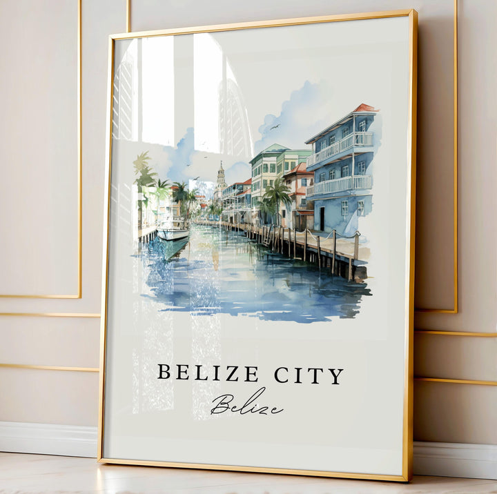 Belize City Wall Art - Belize Print