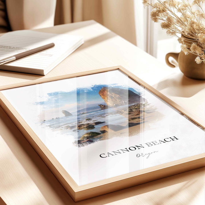 Cannon Beach, Oregon – Watercolor Art Print