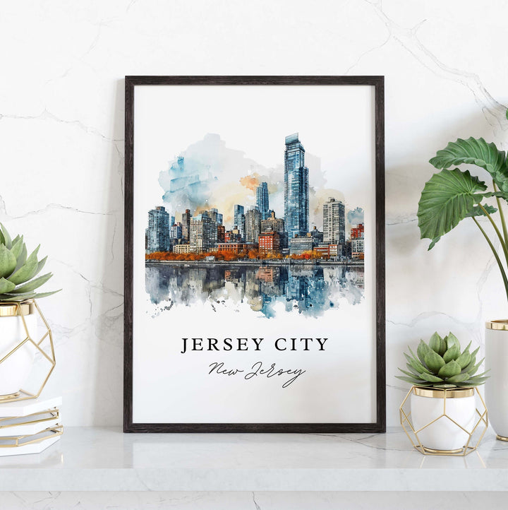 Jersey City NJ wall art - New Jersey, Jersey City print, Jersey City Wedding gift, Birthday present, Custom Text, Perfect Gift