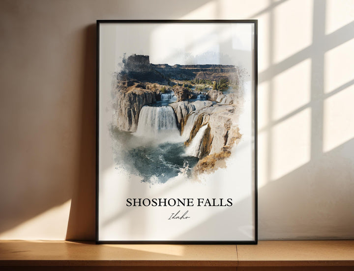 Shoshone Falls Wall Art, Shoshone Falls Print, Idaho Watercolor Art, Shoshone Falls Gift, Travel Print, Travel Poster, Housewarming Gift