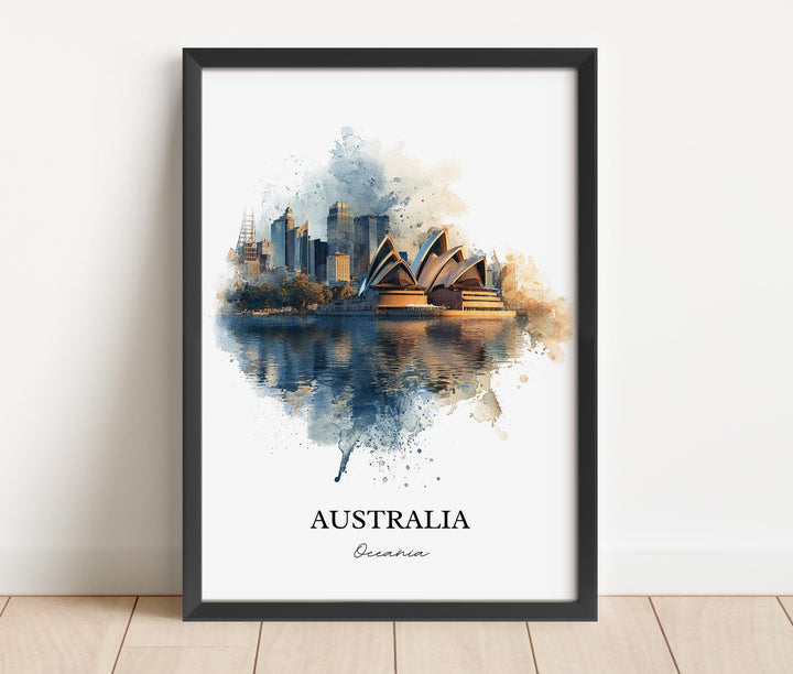 Australia Wall Art, Sydney Print, Australia Watercolor Art, Australia Gift, Travel Print, Travel Poster, Housewarming Gift