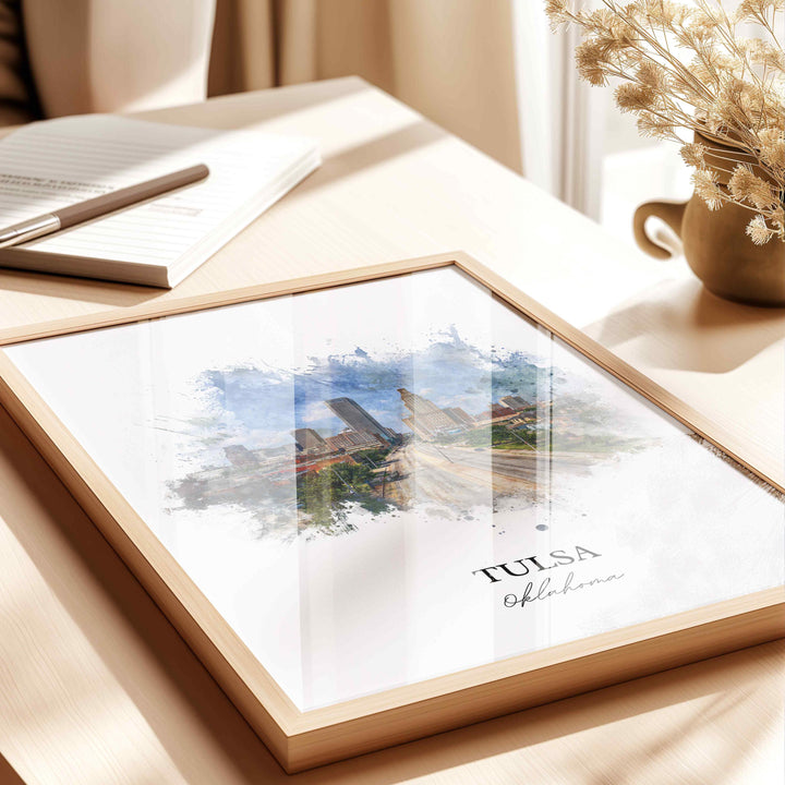 Tulsa, Oklahoma – Watercolor Art Print