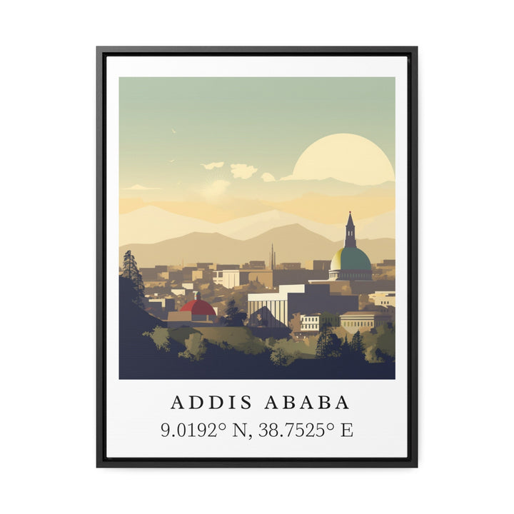 Addis Ababa Wall Art - Ethiopia Coordinates Print