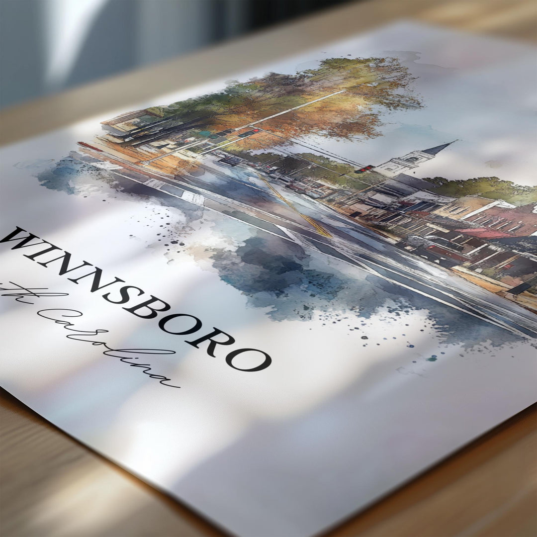 Winnsboro, South Carolina – Watercolor Art Print