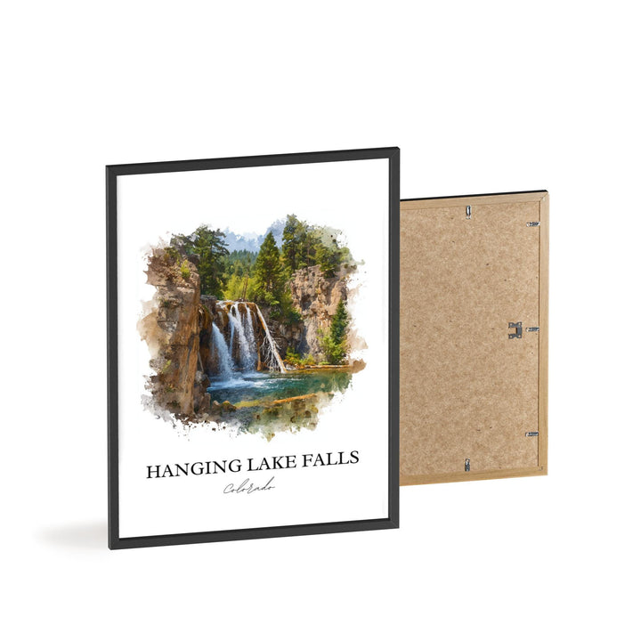 Hanging Lake Falls Art, Garfield County Print, Colorado Artwork, Hanging Lake Falls Gift, Travel Print, Travel Poster, Housewarming Gift