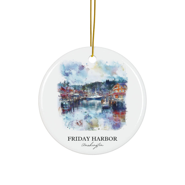 Friday Harbor WA Ornament: Unique San Juan Island Souvenir, San Juan Island Xmas Decor, and Authentic Friday Harbor Gift