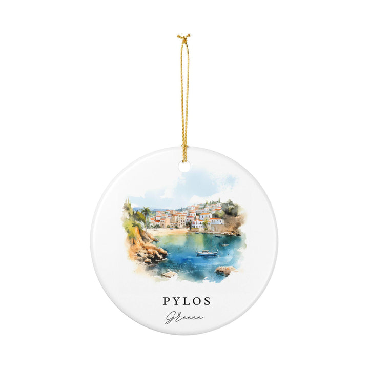 Pylos Greece Ornament: Unique Pylos Souvenir, Pylos Greece Xmas Decor, and Authentic Greece Gift