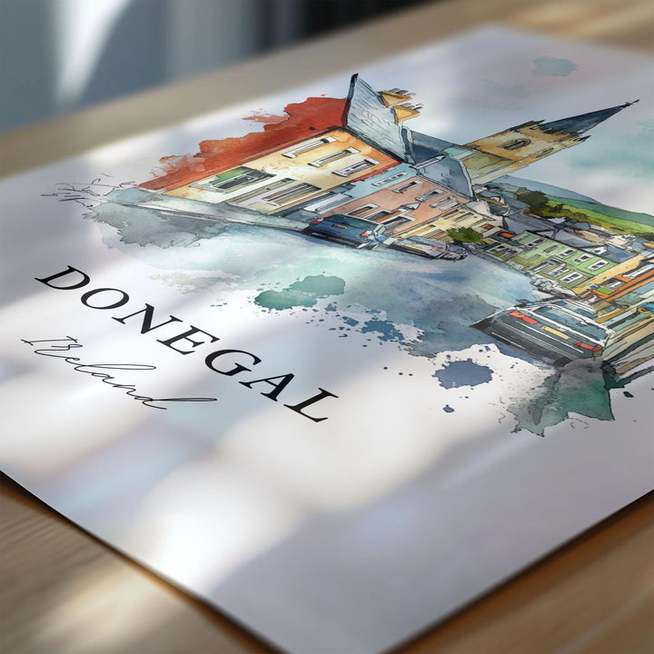 Donegal Wall Art, Donegal Ireland Print, County Donegal Watercolor Art, River Eske Gift, Travel Print, Travel Poster, Housewarming Gift