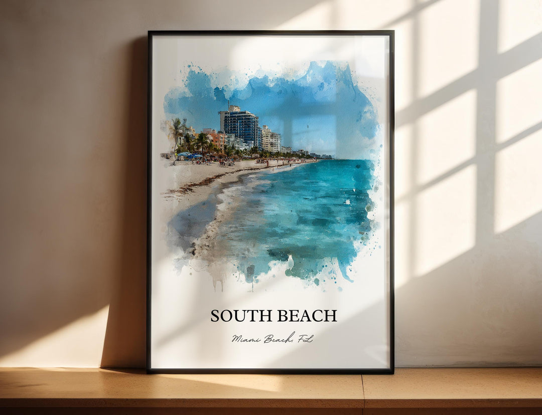 Miami Beach, Florida, USA – Watercolor Art Print