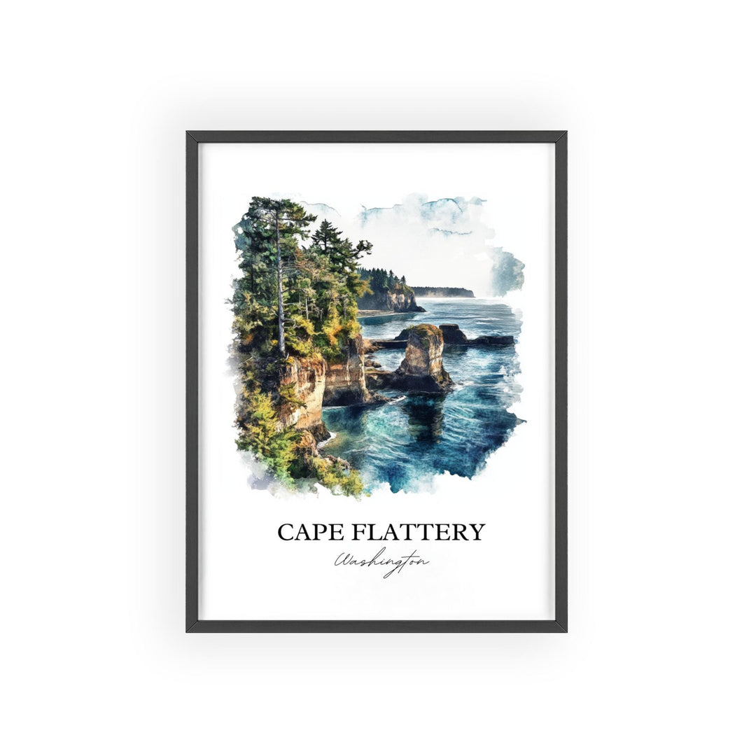 Cape Flattery Art, Clallam County Print, Washington State Watercolor, Cape Flattery WA Gift, Travel Print, Travel Poster, Housewarming Gift