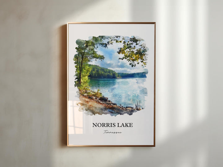 Norris Lake, Tennessee, USA – Watercolor Art Print