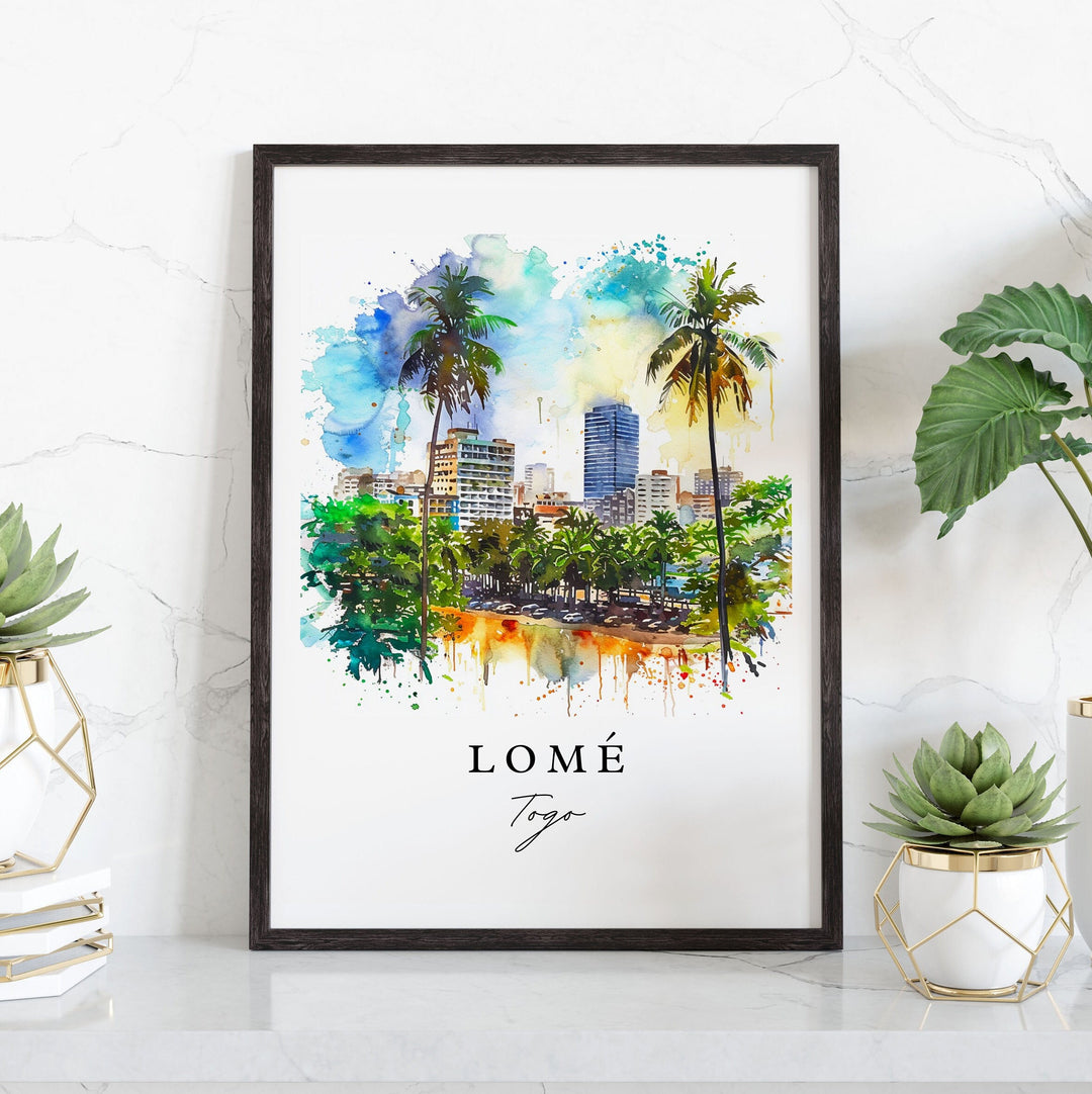 Lome Togo wall art - Togo, Lome print, Lome Wedding gift, Gulf of Guinea gift, Custom Text, Perfect Gift