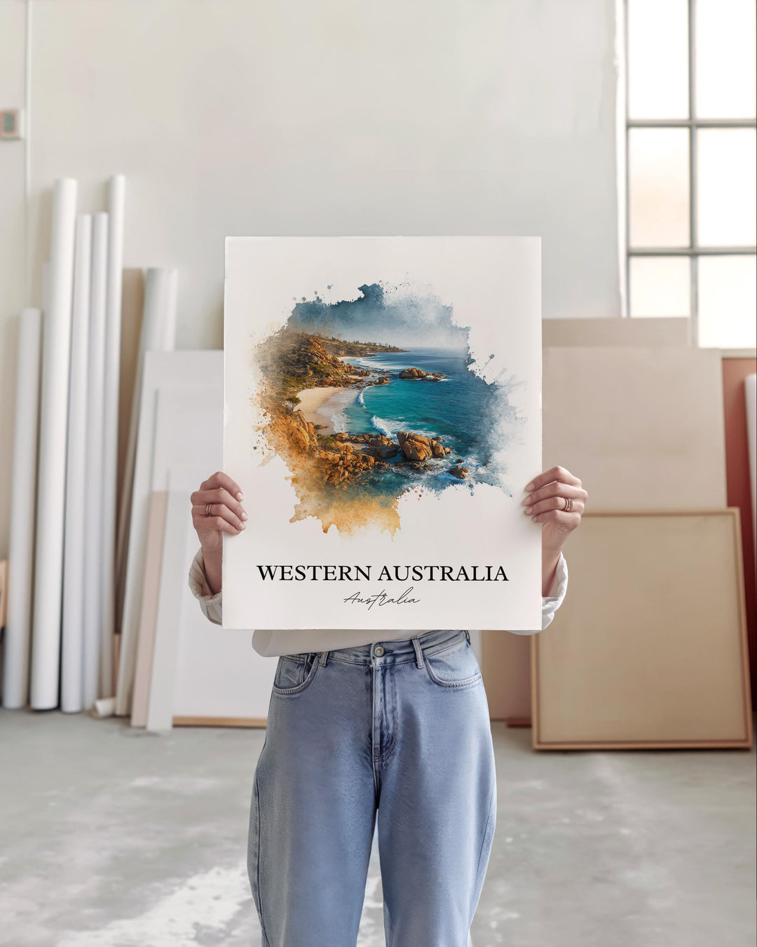 Western Australia Art, Australia Print, Australia Watercolor Art, Western Australia Gift, Travel Print, Travel Poster, Housewarming Gift