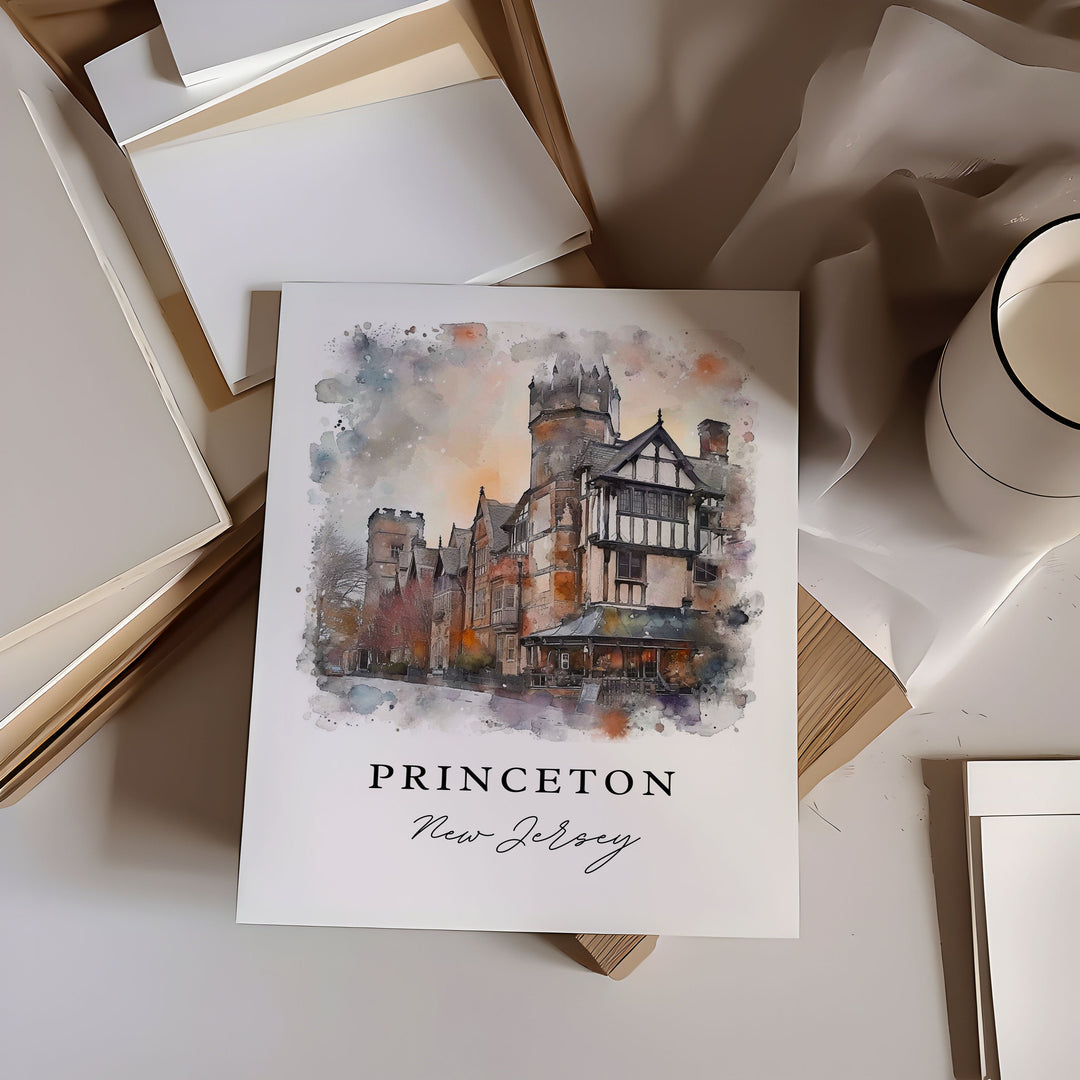 Princeton NJ wall art - New Jersey, Princeton print, Princeton Wedding gift, Birthday present, Custom Text, Perfect Gift