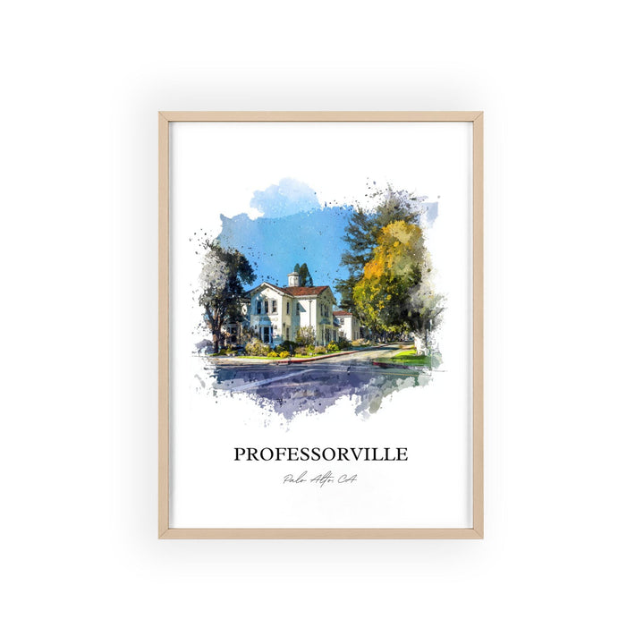 Professorville, California – Watercolor Art Print