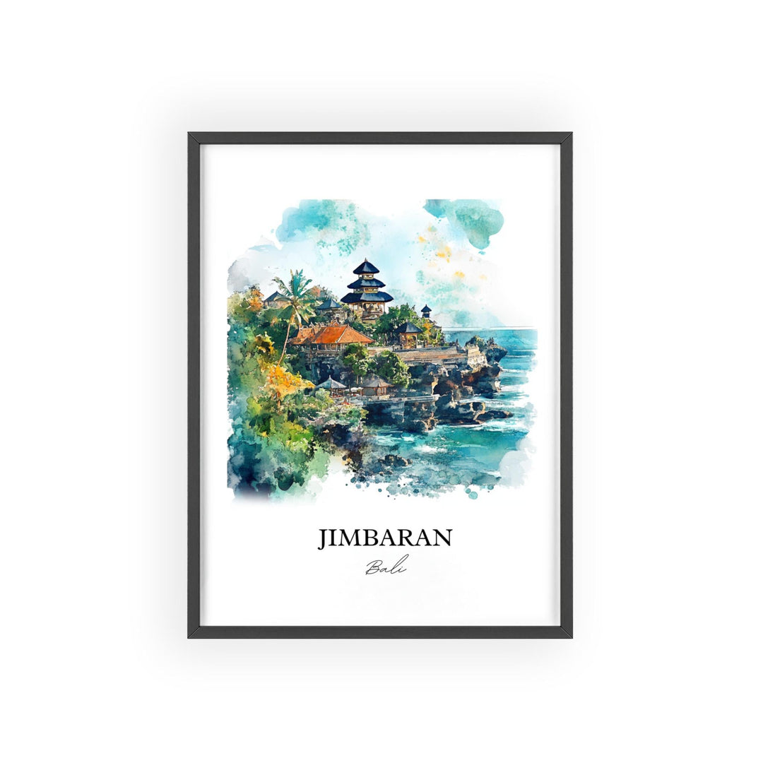 Jimbaran Bali Wall Art, Bali Print, Bali Watercolor Art, Jimbaran Bali Gift, Travel Print, Travel Poster, Housewarming Gift