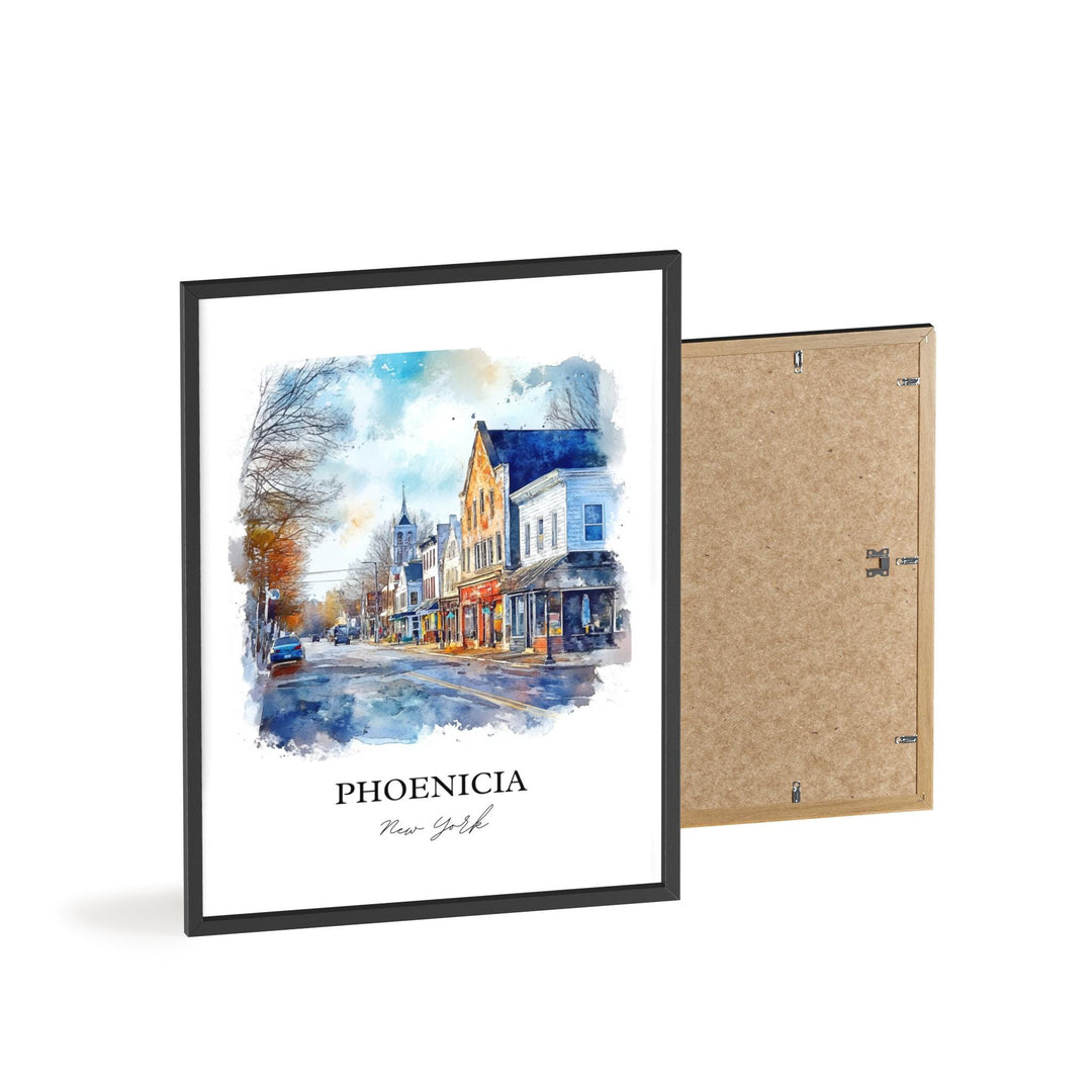 Phoenicia NY Wall Art, Catskills Print, Catskills NY Watercolor Art, Phoenicia New York Gift, Travel Print, Travel Poster, Housewarming Gift