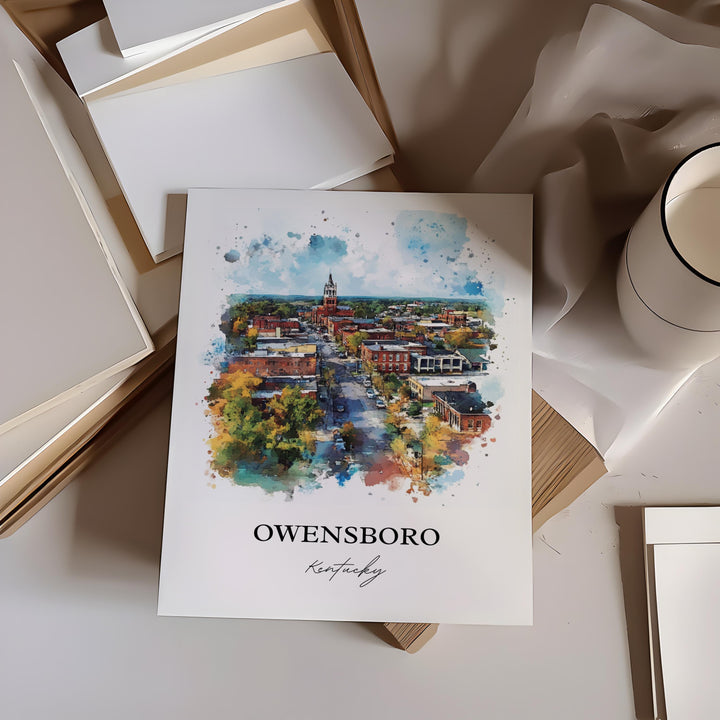 Owensboro, Kentucky, Kentucky – Watercolor Art Print