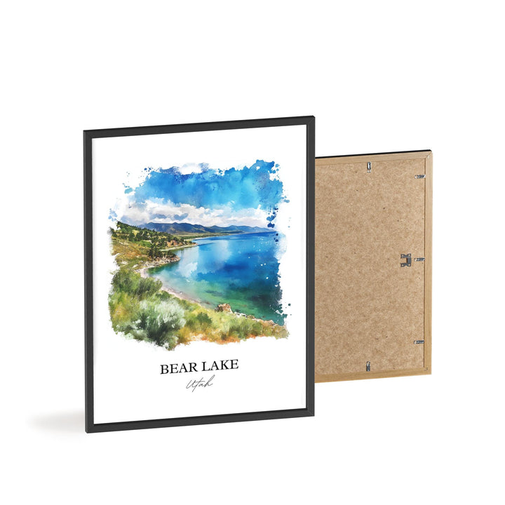 Bear Lake UT Wall Art, Garden City UT Print, Utah Watercolor Art, Bear Lake Gift, Travel Print, Travel Poster, Housewarming Gift