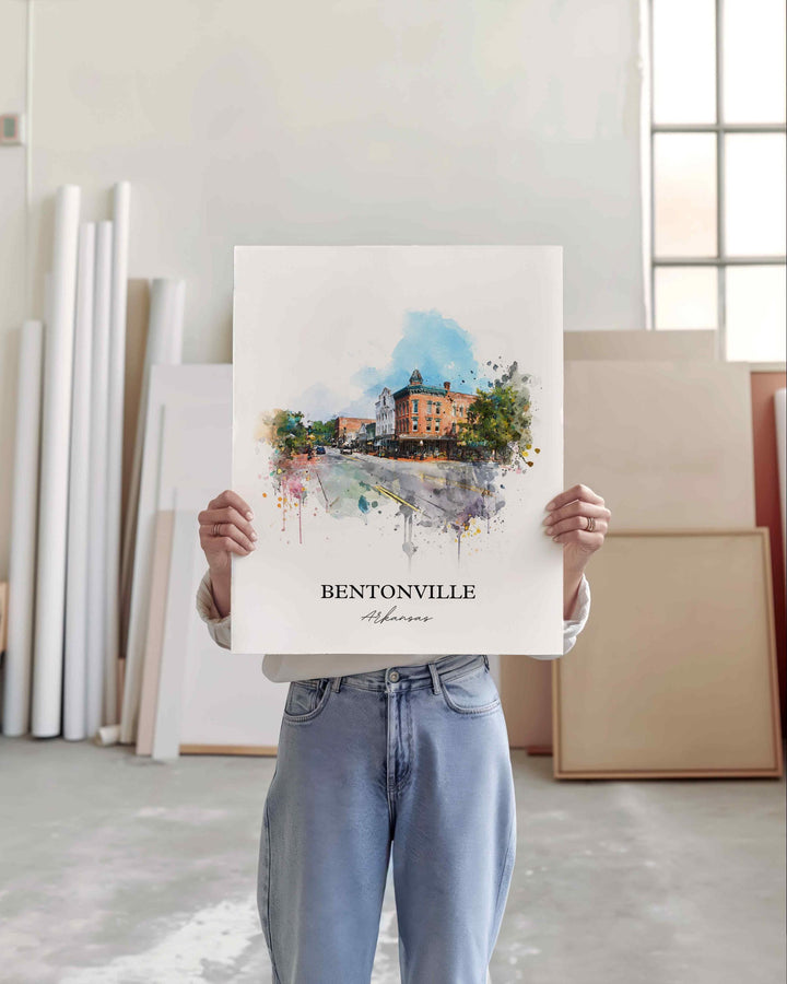 Bentonville, Arkansas – Watercolor Art Print