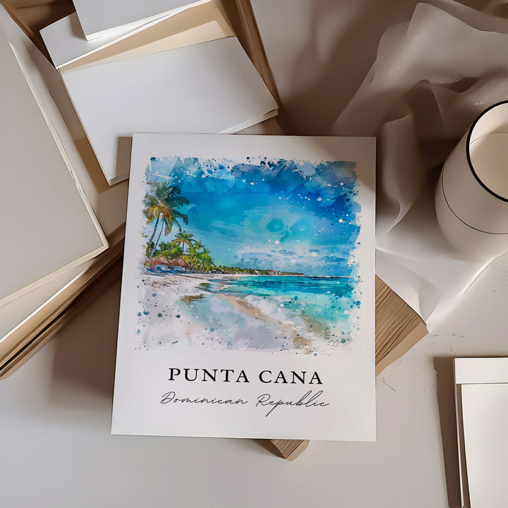 Punta Cana Wall Art, Punta Cana Print, Punta Cana DR Watercolor, Punta Cana Gift,