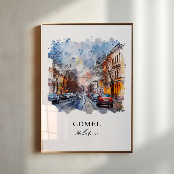 Gomel Belarus Wall Art, Gomel Print, Gomel Watercolor, Gomel Belarus Gift,