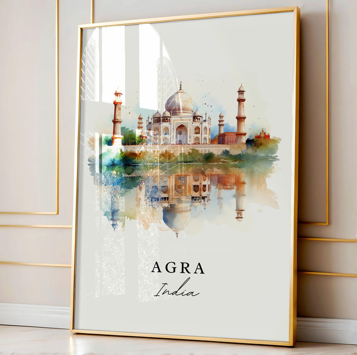 Agra India wall art - India, Agra poster, Agra India Wedding gift, Uttar Pradesh Birthday present, Custom Text, Personalized Gift