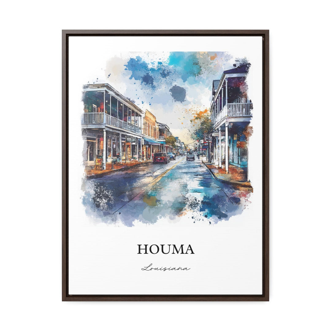 Houma Louisiana Wall Art, Terrebonne Parish Print, Louisiana Watercolor, Houma LA Gift, Travel Print, Travel Poster, Housewarming Gift